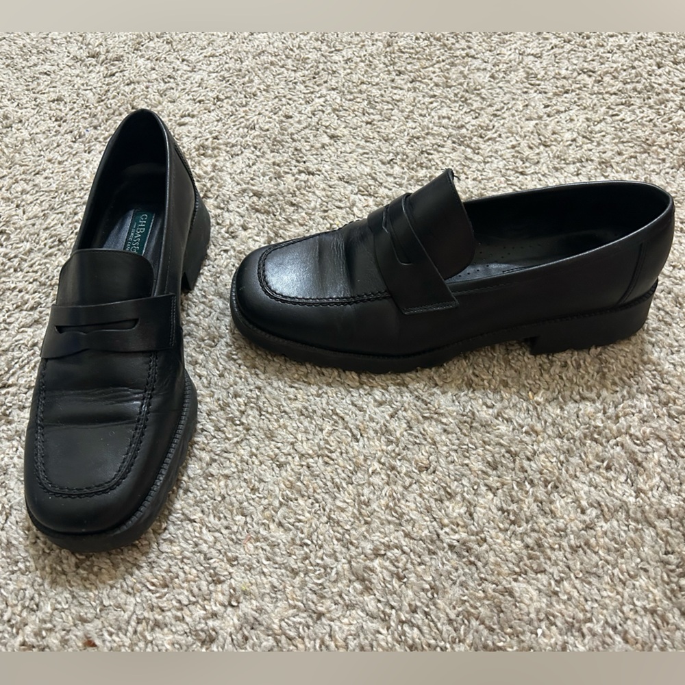 G.H. Bass & Co Men's Logan Penny Loafers Black Leather Shoes Size 7.5 Classic